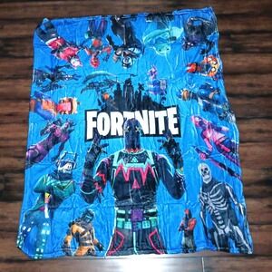 Fortnite Battle Royale Fleece Throw Blanket Blue 50x40 Gaming Bedding Plush